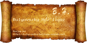 Bulyovszky Héliosz névjegykártya